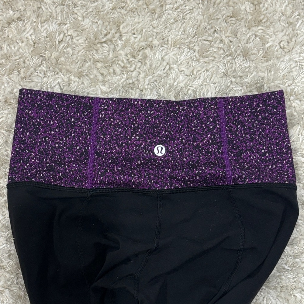 Lululemon Athletica Purple Speckled Band Leggings 4 Tall
